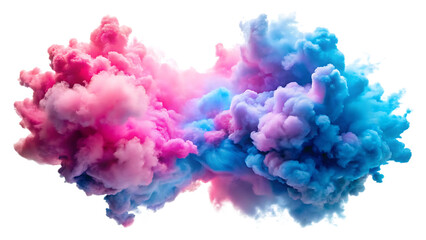 Fototapeta premium pink smoke paint explosion powder splash isolated on white background PNG ,AI GENERATED