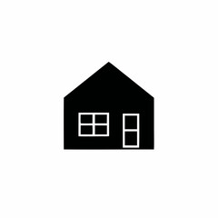 Simple black silhouette of a house