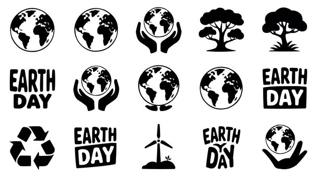 Earth Day Icon Set Vector Illustration for Eco Friendly and Environmental Awareness Design