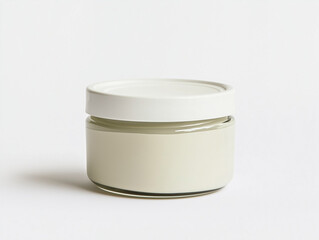 White plastic cosmetic cream jar isolated for face care
