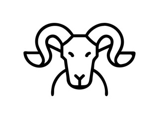 Simple Line Art Illustration of a Ram
