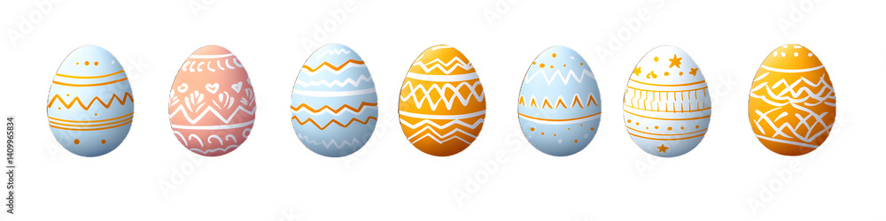 Poster web banner. vector illustration of easter eggs with various colors and pattern designs.