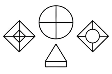 mathematical symbols line art for educational purpose