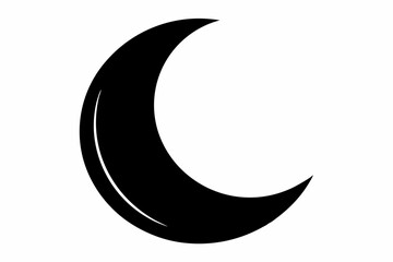 crescent moon silhouette vector illustration black