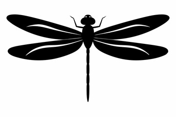 dragonfly silhouette vector illustration black and white