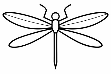 dragonfly outline vector illustration with white background