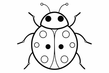 ladybug outline vector illustration with white background