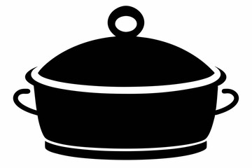 pot lid holder silhouette vector illustration black