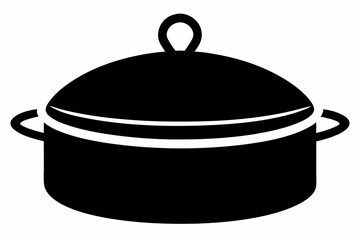 pot lid holder silhouette vector illustration black