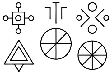 mathematical symbols line art for math education