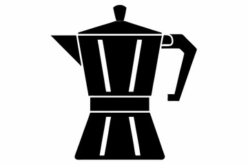 Stovetop Espresso Maker Silhouette Vector Illustration