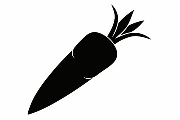 Carrot Silhouette Vector Illustration Black And White