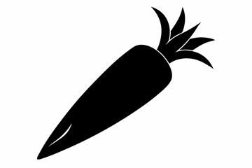 Carrot Silhouette Vector Black And White With White
