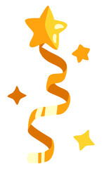 Gold star balloon ribbon. Editable color vector © Brian Gimbal