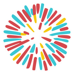 Fireworks explosion. Editable color vector