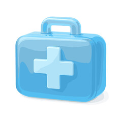 Obraz premium Medical First Aid Kit Icon in Bright Blue Style 