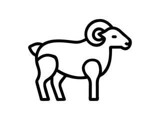 Simple Line Art Illustration of a Ram
