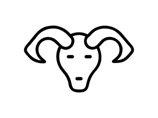 Simple Line Art Illustration of a Ram