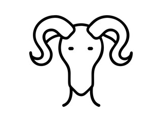 Simple Line Art Illustration of a Ram