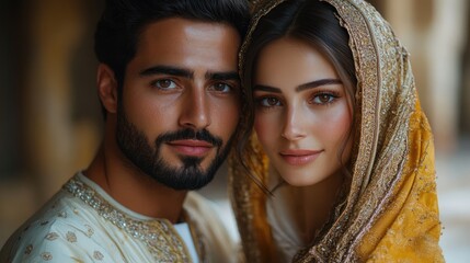 Intimate couple portrait warm tones