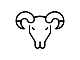 Simple Line Art Illustration of a Ram