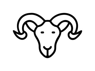 Fototapeta premium Simple Line Art Illustration of a Ram