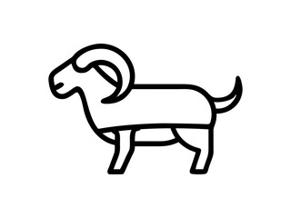 Simple Line Art Illustration of a Ram