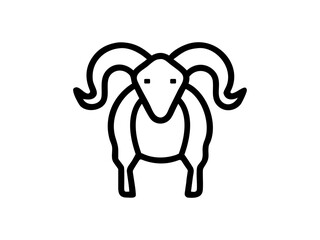 Simple Line Art Illustration of a Ram