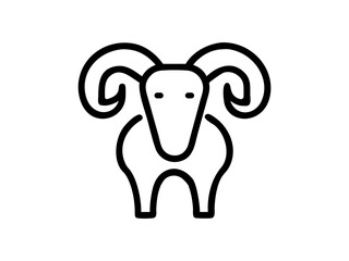 Simple Line Art Illustration of a Ram