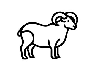 Simple Line Art Illustration of a Ram