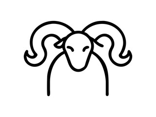 Simple Line Art Illustration of a Ram