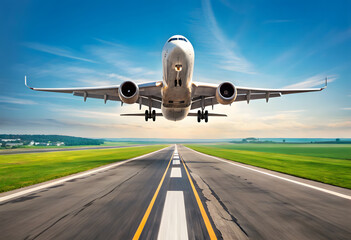 Obraz premium airplane on the runway