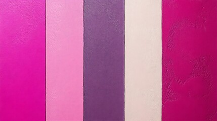 Vertical Stripes of Pink Purple and Cream Paint