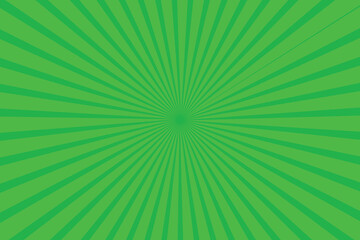 Sunlight wide abstract background. Green color burst background. 