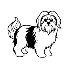 Shih tzu fluffy toy dog silhouette art piece