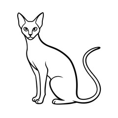 Oriental shorthair sleek cat silhouette vector
