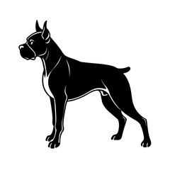 Boxer muscular dog silhouette breed icon