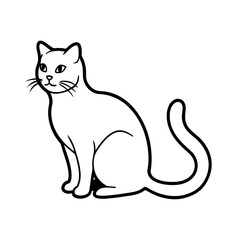 Scottish fold round face cat silhouette