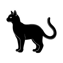 Russian blue short fur cat silhouette image
