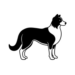 Border collie herding dog silhouette artwork