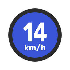 Speed limit sign 14 km h icon vector illustration sign background
