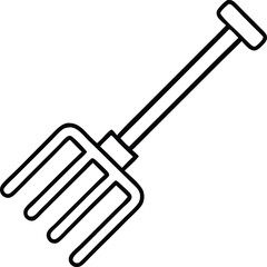 Gardening Fork vector icon of digging gardening tool