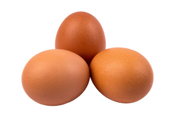 three eggs isolated on white