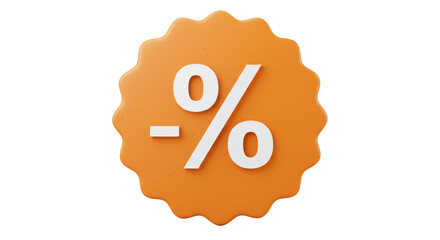 Isolated Orange Discount Tag