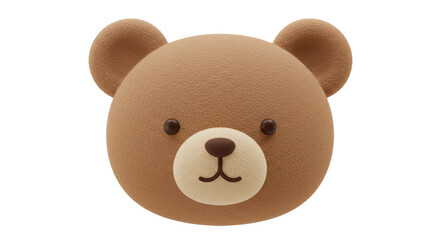 Isolated Teddy Bear Head