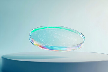 Futuristic radar interface floating on a soft gradient background