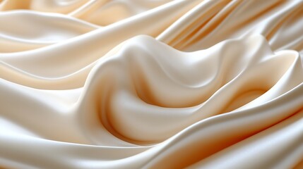 Obraz premium Creamy Beige Silk Fabric Draped Softly