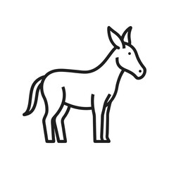 donkey Line Art vector icon on white background
