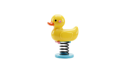 Isolated Yellow Spring Duck Toy