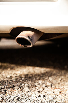 Exhaust pipe on back of car